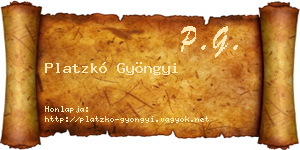 Platzkó Gyöngyi névjegykártya