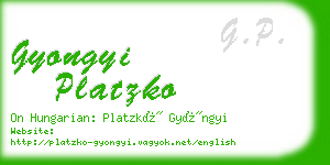 gyongyi platzko business card